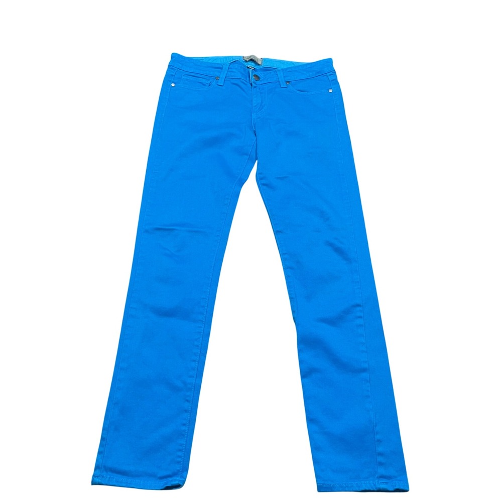 Paige Verdugo Ultra Skinny Jeans Electric Blue Mid Rise Stretch Denim Size 27